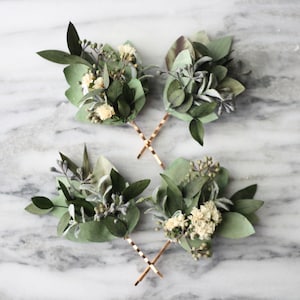 eucalyptus Hairpin greenery bridal hairpiece eucalyptus flower pin baby breath bobby pin bridal hair accessory flower pin bridesmaid hairpin