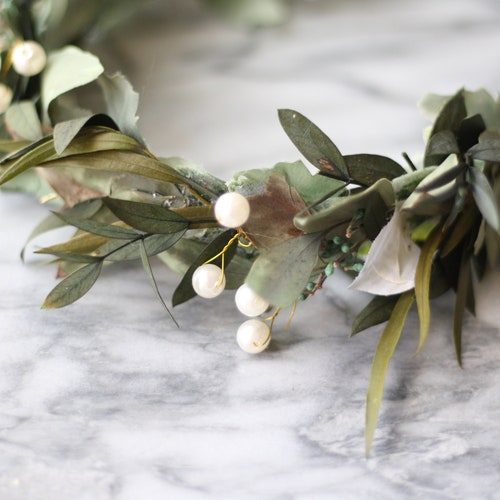 Eucalyptus Crown Greenery Wedding Crown Baby Breath Bridal Etsy
