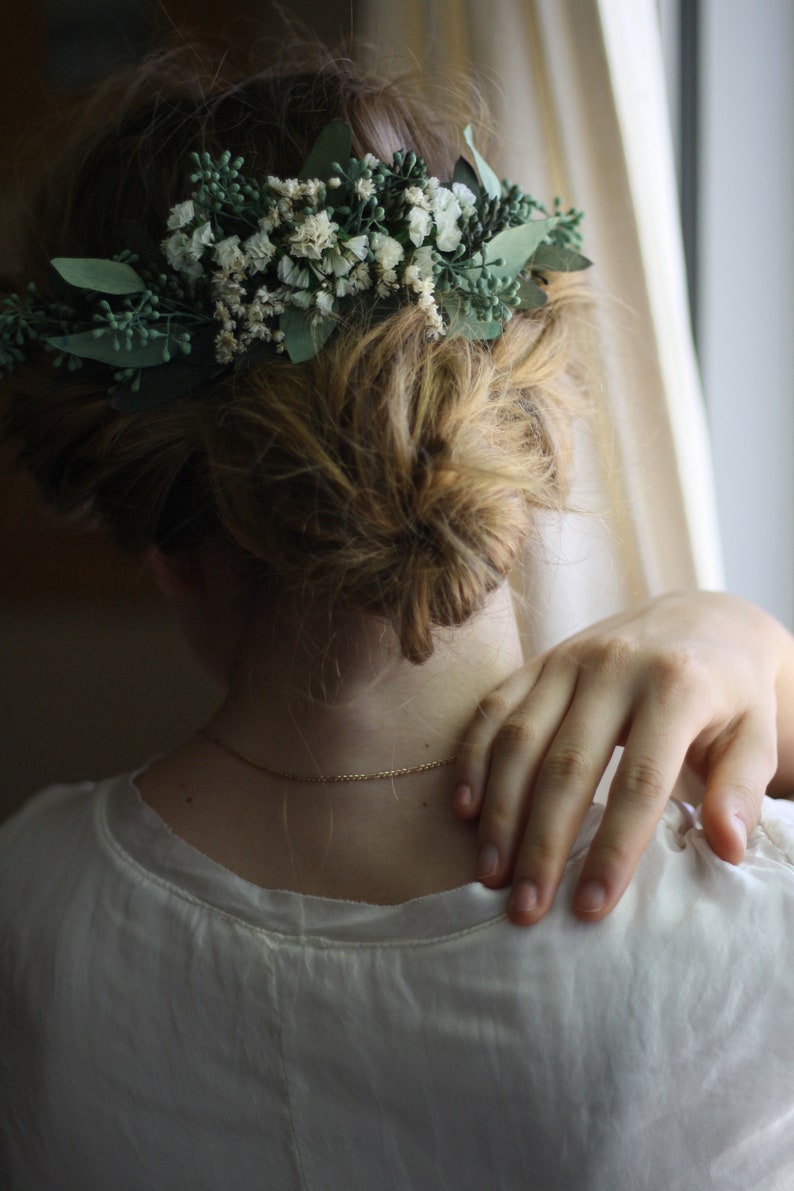 Eucalyptus Half Flower Crown Baby Breath Flower Greenery Crown Etsy UK