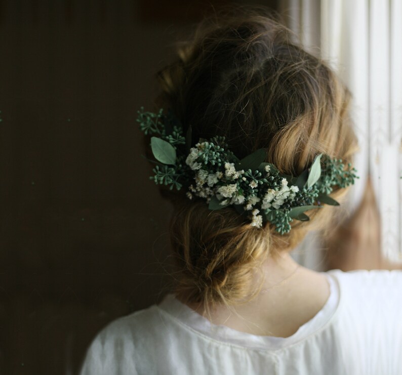 Eucalyptus Half Flower Crown Baby Breath Flower Greenery Crown Etsy UK