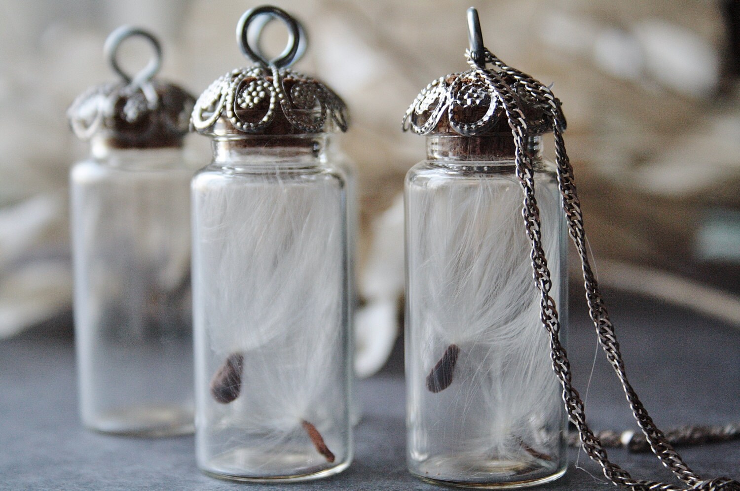 Wish necklace wish jewelry glass vial necklace seed necklace Etsy