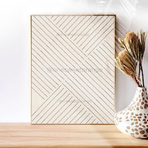 Arte minimalista geométrico Arte lineal Póster Dibujo lineal Impresión Arte moderno Arte minimalista Póster nórdico Arte gráfico Impresión Arte de pared moderno B167