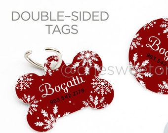 Christmas Dog Tag Small Dog Tag Snowflake Pet Tag Personalized Dog Tag Holiday Gift Pet Tag Dog ID Tag Snow Pet Tag Puppy Tag Dog Tag 237.