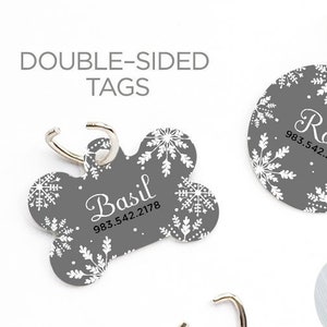 Christmas Dog Tag Small Dog Tag Snowflake Pet Tag Personalized Dog Tag Holiday Gift Pet Tag Dog ID Tag Snow Pet Tag Puppy Tag Dog Tag 238.