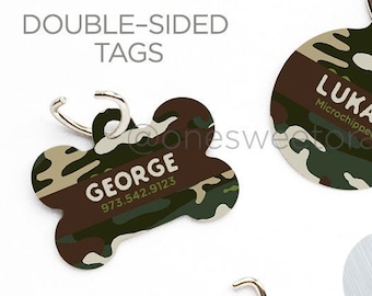 Camo Dog Tags, Military Shape Green by Quick-Tag