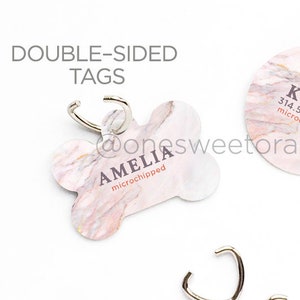 Dog Tag Pink Marble Pet Tag Personalized Dog Tag Pink Marble Print Pet Tag Dog ID Tag Marble Print Pet Tag Puppy Tag Dog Pet Tag 277.