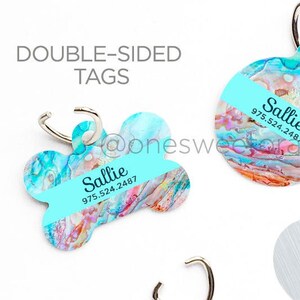 Abalone Print Dog Tag Pet ID Tag Pet Tag Personalized Dog Tag Paua Shell Pet Tag Dog ID Tag Marble Print Pet Tag Puppy Tag Dog Pet Tag 123.