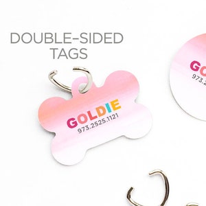 Dog Tag Rainbow Name Pet ID Tag Custom Pet Tag Personalized Dog Tag Color Type Pet Tag Dog ID Tag Pink Pet Tag Puppy Tag Dog Pet Tag 196.