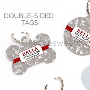 Christmas Dog Tag Small Dog ID Tag Poinsettia Pet Tag Personalized Dog ID Tag Holiday Gift Pet Tag Dog ID Tag Dog Tag Puppy Tag Dog Tag 247.