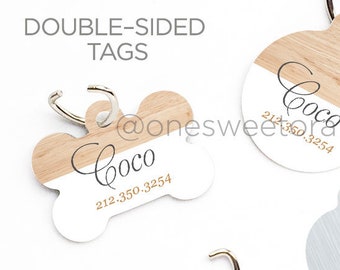 Dog Tag Pet ID Tag Custom Pet Tag Personalized Dog Tag Wood Marble Print Pet Tag Dog ID Tag Wood Print Pet Tag Puppy Tag Dog ID Pet Tag 01.