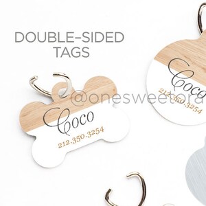 Dog Tag Pet ID Tag Custom Pet Tag Personalized Dog Tag Wood Marble Print Pet Tag Dog ID Tag Wood Print Pet Tag Puppy Tag Dog ID Pet Tag 01.