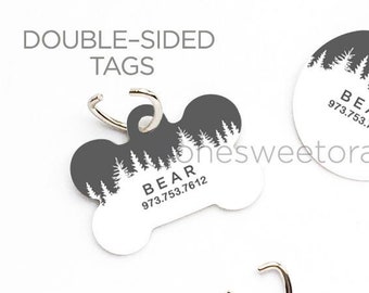 Forest Dog Tag Dog Tag Pet ID Tag Custom Pet Tag Personalized Dog Tag Forest Print Pet Tag Dog ID Tag Pet Tag Puppy Tag Dog ID Pet Tag U98