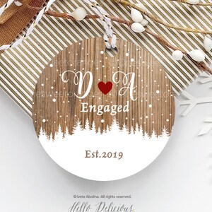 Engagement Ornament First Kiss Christmas Ornament Soon To Be Mr. & Mrs. Christmas Ornament Personalized Ornament Holiday Engagement Gift 33. image 2