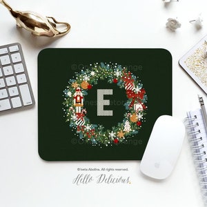 Mouse Pad Monogram Mouse Pad Christmas Mouse Pad Office Mouse Pad Personalized Mouse Pad Desk Accessories Mouse Pad Round Mouse Pad 257
