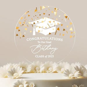 Graduation Cake Topper Personalized Cake Topper Class of 2024 Graduation Party Cake Decoration Graduation Congrats Topper Grad Party No.27