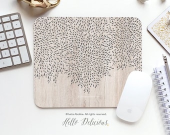 Mouse Pad Floral Mouse Pad Faux Wood Mouse Pad Office Mouse Pad Personalized Mouse Pad Desk Accessories Mouse Pad Round Mouse Pad T103