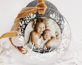 Adorno de foto personalizado para niños, regalo de Navidad para abuelos, regalo de foto personalizado para niños, adorno de Navidad, adorno de foto para recién nacidos, n.º 673