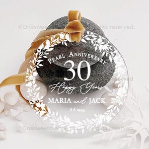 Pearl Anniversary Ornament 30th Wedding Anniversary Gift Christmas Gift for 30th Anniversary Gifts for Couples Personalized Keepsake No.158