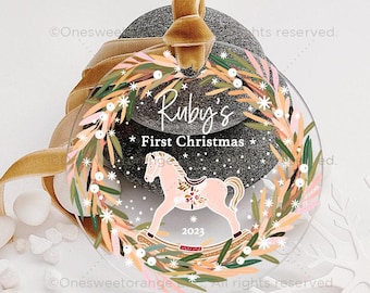 Baby’s First Christmas Ornament New Baby Gift Acrylic Baby Ornament Gift Personalized Ornament for Newborn Baby Christmas Ornament No.553