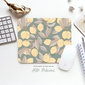Mouse Pad Lemon Mouse Pad Lemons Mouse Pad Office Mouse Pad Personalized Mouse Pad Desk Accessories Mouse Pad Lemons Round Mouse Pad 08.