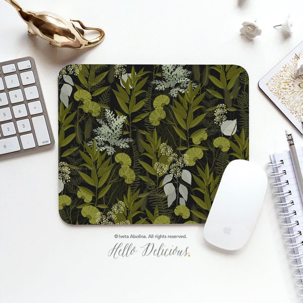 Mouse Pad Fern Greenery Mouse Pad Garden Mouse Pad Office Mouse Pad Personalized Mouse Pad Desk Accessories Mouse Pad Round Mouse Pad 177