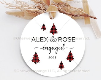 Engagement Ornament Engagement Party Gift Personalized Engagement Gift Custom Engagement Gift with Names Engagement Gift for Couple 163.