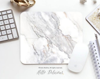 Mouse Pad White Marble Mouse Pad Marble Mouse Pad Office Mouse Pad Personalized Mouse Pad Desk Accessories Mouse Pad Round Mouse Pad 104