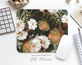 Mouse Pad Fall Floral Mouse Pad Floral Mouse Pad Office Mouse Pad Personalized Mouse Pad Desk Accessories Mouse Pad Round Mouse Pad 160