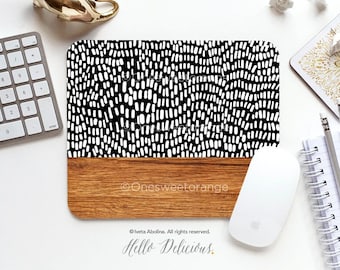 Mouse Pad Wood Polka Dots Mouse Pad Boho Mouse Pad Office Mouse Pad Personalized Mouse Pad Desk Accessories Mouse Pad Round Mouse Pad I198