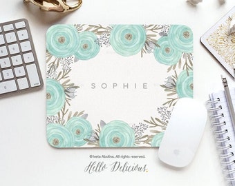 Mouse Pad Ranunculus Mouse Pad Floral Mouse Pad Office Mouse Pad Personalized Mouse Pad Desk Accessories Mouse Pad Round Mouse Pad 42