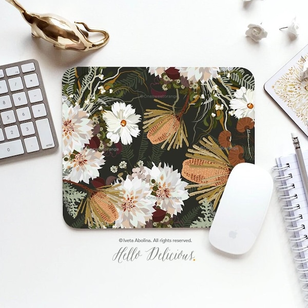 Mouse Pad Fall Floral Mouse Pad Floral Mouse Pad Office Mouse Pad Personalized Mouse Pad Desk Accessories Mouse Pad Round Mouse Pad 160