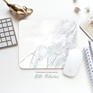 Mouse Pad White Marble Mouse Pad Marble Mouse Pad Office Mouse Pad Personalized Mouse Pad Desk Accessories Mouse Pad Round Mouse Pad T94d