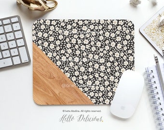 Mouse Pad Floral Mouse Pad Faux Wood Mouse Pad Office Mouse Pad Personalized Mouse Pad Desk Accessories Mouse Pad Round Mouse Pad 233.