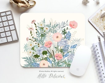 Mouse Pad Spring Floral Mouse Pad Floral Mouse Pad Office Mouse Pad Personalized Mouse Pad Desk Accessories Mouse Pad Round Mouse Pad 149