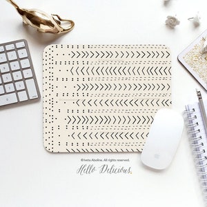 Mouse Pad Mud Cloth Mouse Pad Geometric Mouse Pad Office Mouse Pad Personalized Mouse Pad Desk Accessories Mouse Pad Round Mouse Pad I173