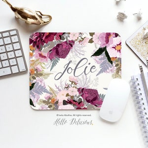 Mouse Pad Personalized Mouse Pad Floral Mouse Pad Office Mouse Pad Personalized Mouse Pad Desk Accessories Mouse Pad Round Mouse Pad 155