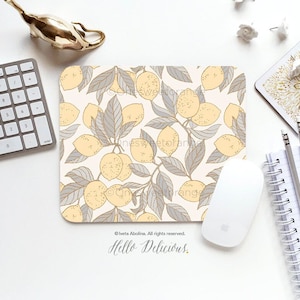Mouse Pad Lemon Mouse Pad Lemons Mouse Pad Office Mouse Pad Personalized Mouse Pad Desk Accessories Mouse Pad Lemons Round Mouse Pad 08.
