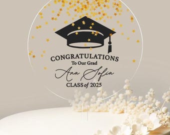 Graduation Cake Topper Personalized Cake Topper Class of 2025 Graduation Party Cake Decoration Graduation Congrats Topper Grad Party No.24