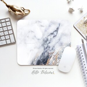 Mouse Pad White Marble Mouse Pad Home Office Mouse Pad Office Mouse Pad Personalized Mouse Pad Desk Accessories Mouse Pad Round Mouse Pad 71 image 1