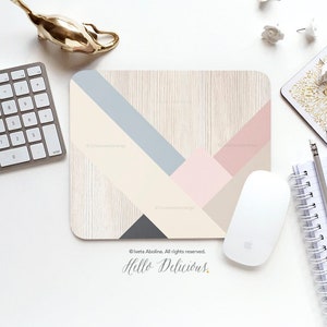 Mouse Pad Wood Chevron Mouse Pad Geometric Mouse Pad Office Mouse Pad Personalized Mouse Pad Desk Accessories Mouse Pad Round Mouse Pad 188