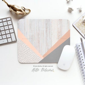 Mouse Pad Wood Chevron Mouse Pad Geometric Mouse Pad Office Mouse Pad Personalized Mouse Pad Desk Accessories Mouse Pad Round Mouse Pad 187