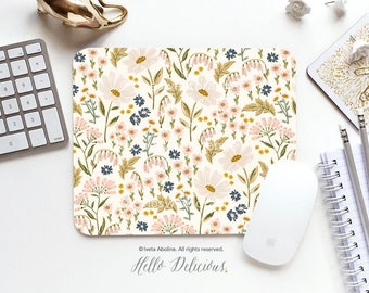 Mouse Pad Daisy Floral Mouse Pad Floral Mouse Pad Office Mouse Pad Personalized Mouse Pad Desk Accessories Mouse Pad Round Mouse Pad 105