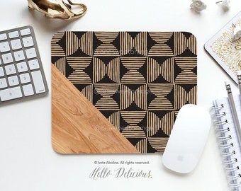 Mouse Pad Geometric Mouse Pad Faux Wood Mouse Pad Office Mouse Pad Personalized Mouse Pad Desk Accessories Mouse Pad Round Mouse Pad 232.