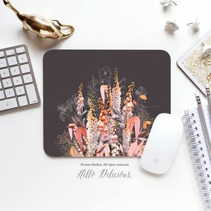 Mouse Pad Fall Lupine Mouse Pad Floral Mouse Pad Office Mouse Pad Personalized Mouse Pad Desk Accessories Mouse Pad Round Mouse Pad 99 image 1