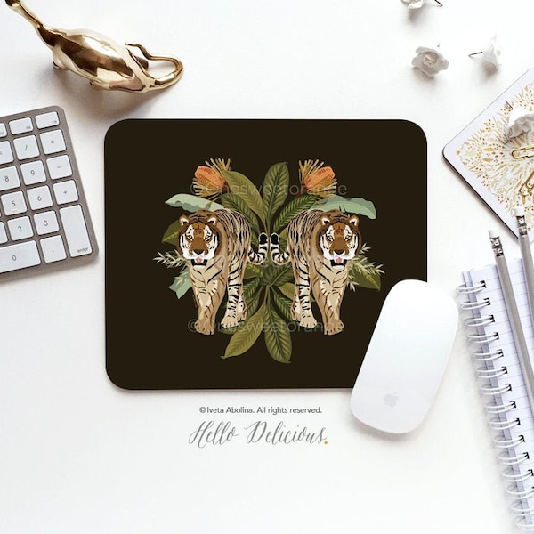 Tiger Mouse Pad Mouse Pad Big Cat Mouse Pad Office Mouse Pad Christmas Gift Coworker Gift Pad Dorm Desk Accessories Protea Mouse Pad 109