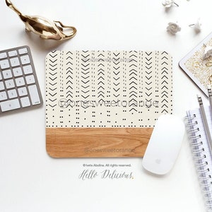 Mouse Pad Wood Chevron Mouse Pad Geometric Mouse Pad Office Mouse Pad Personalized Mouse Pad Desk Accessories Mouse Pad Round Mouse Pad 168
