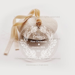 Baby’s First Christmas Ornament New Baby Gift Acrylic Baby Ornament Gift Personalized Ornament for Newborn Baby Christmas Ornament No.118