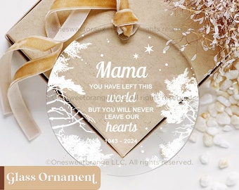 Memorial Ornament Memorial Christmas Ornament Sympathy Ornament Never Leave Our Hearts Gift In Loving Memory Commemorative Ornament No.177