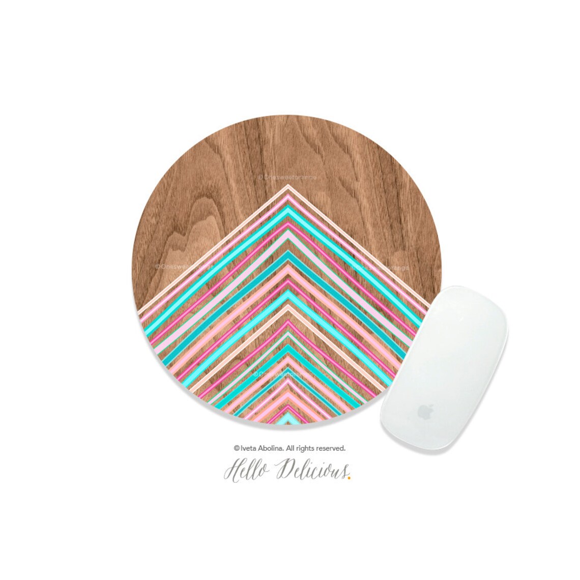 Mouse Pad Chevron Mouse Pad Wood Print Mouse Pad Office Mouse Etsy