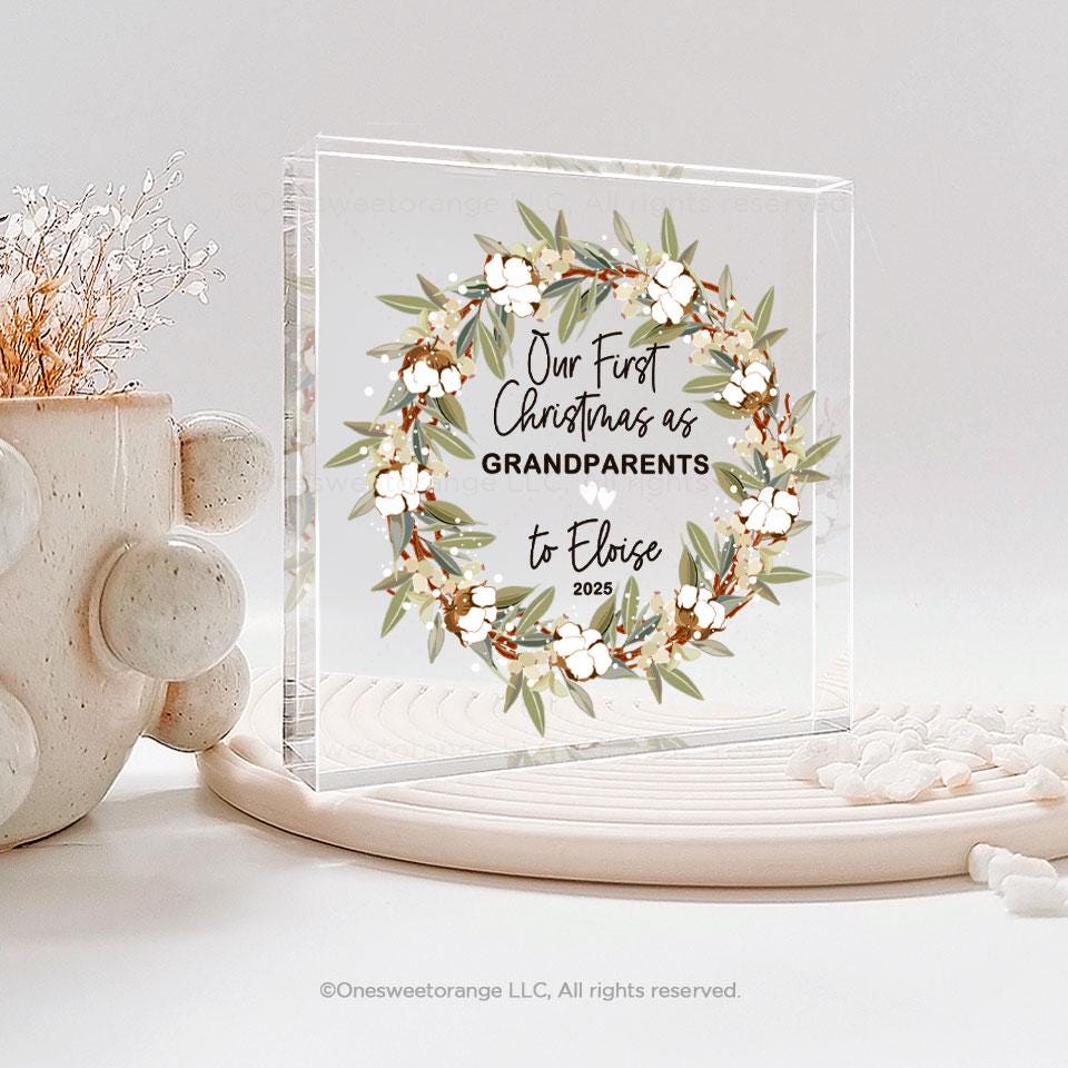 Our First Christmas as Grandparents Gift Plaque Grandparent Gift  display picture 1